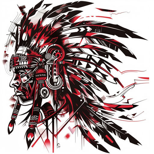 Bold and abstract Aztec warrior tattoo concept