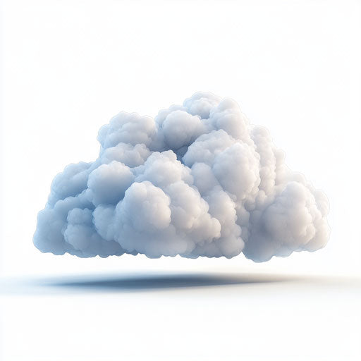 3D cartoon cloud in photo realistic style on flat white background