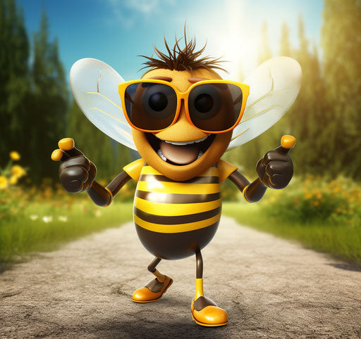 The cool bee with sunglasses
