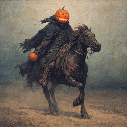 Headless Horseman and His Dark Horse in Motion