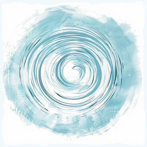 Water ripple spiral tattoo sketch, simplistic clipart design