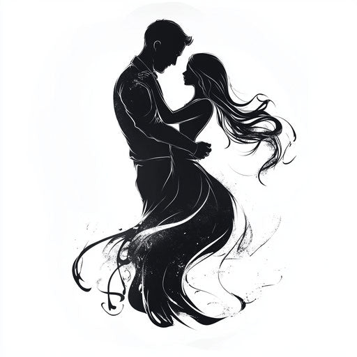 Father and daughter dancing tattoo sketch