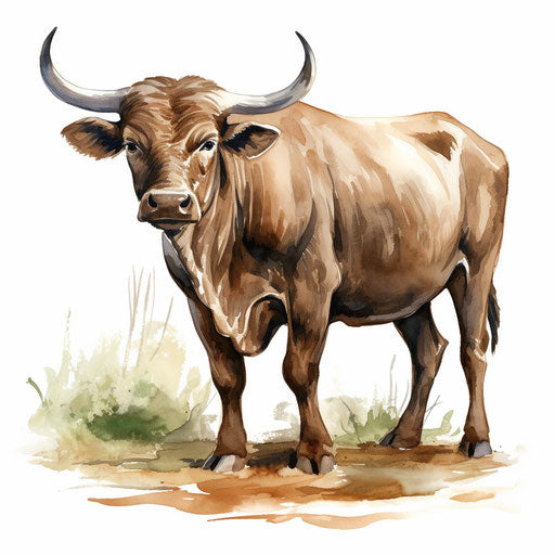 Carabao illustration in oil painting style