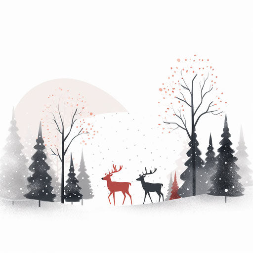 December clipart in Minimalist style, on white background