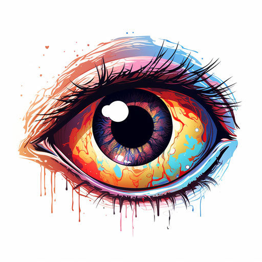 Eyeball clipart in the style of Chiaroscuro Art, on white background