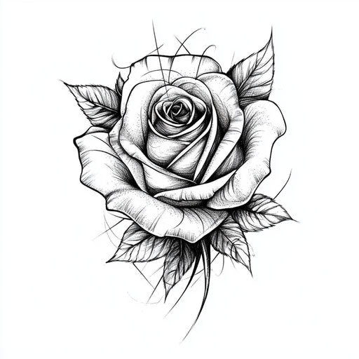 Beautiful flat tattoo sketch of amber rose face in clipart style