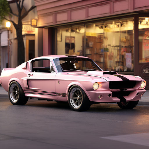 Light pink metallic classic car