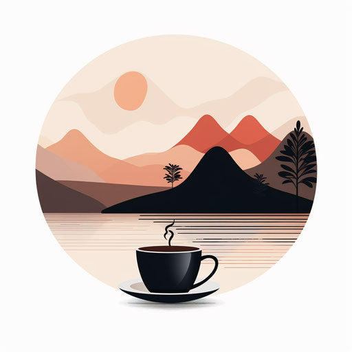Minimalist morning illustration on white background