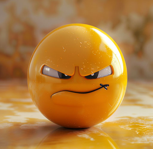 HD photo of an MSN Messenger emoticon, destructive style, yellow and silver, cryptid academia