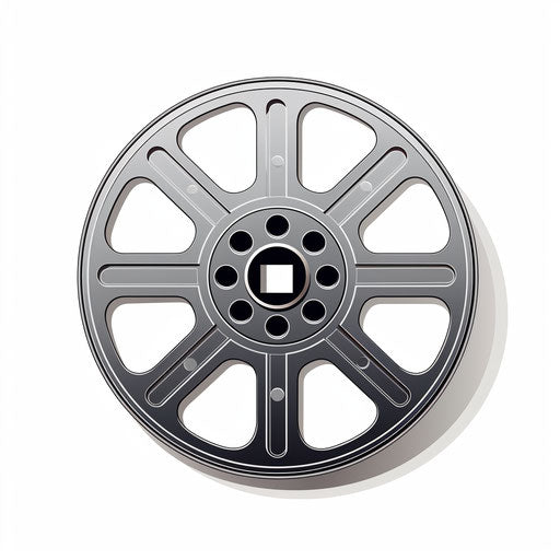 Movie reel clipart in minimalist style, on white background