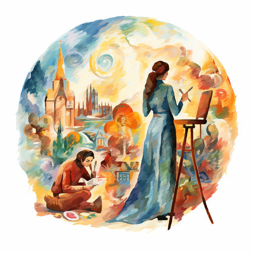 Social studies clipart in the style of Impressionistic Art