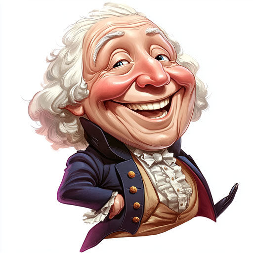 Humorous caricature of a George Washington clipart