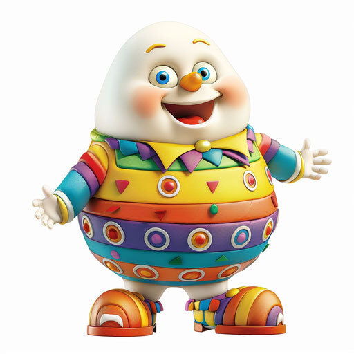 Realistic Humpty Dumpty clipart on flat white background