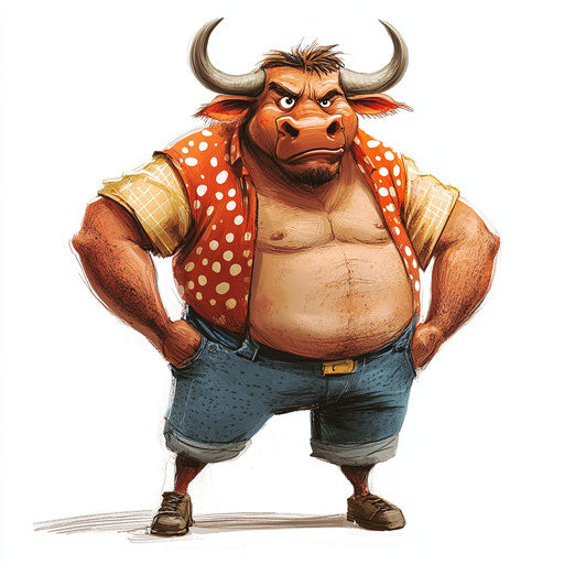 Versatile Buffalo Caricature Clipart for All Occasions