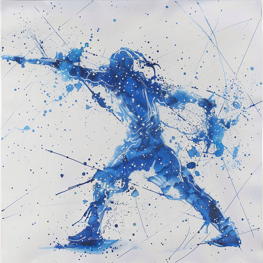 Cosmic design of Orion the hunter with blue and white stars and constellations