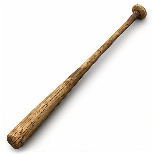 Photo-realistic baseball bat clipart on white background