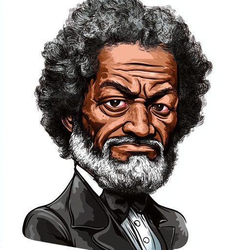 Humorous caricature of a Frederick Douglass caricature clipart with human characteristics