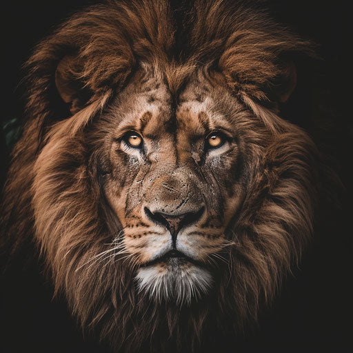 Majestic lion with a calm and piercing gaze
