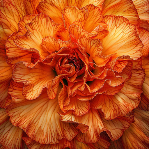 Enhanced digital style orange carnation flowers