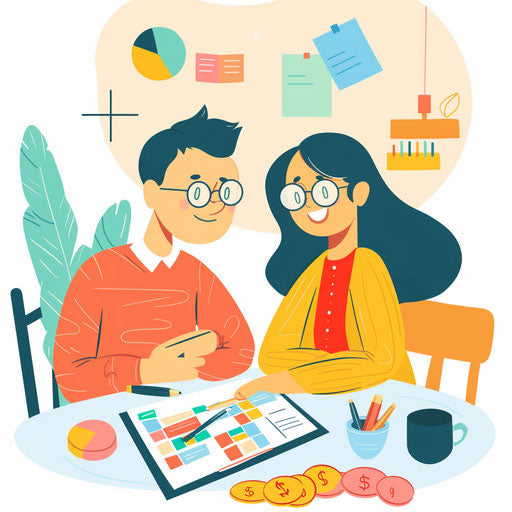 Personal budget planning session with real-life couple