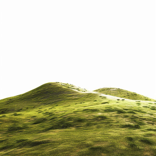 Realistic hill illustration on flat white background