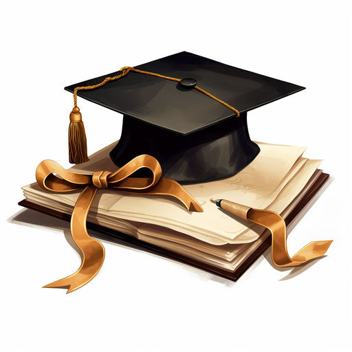 Chiaroscuro style diploma on white background