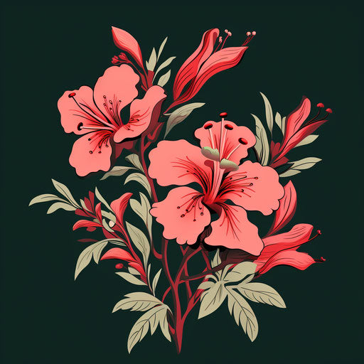 Red flowering bush vector design