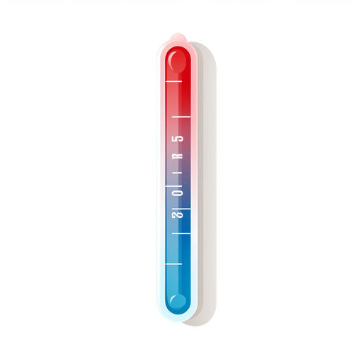 Minimalist style thermometer clipart on white background