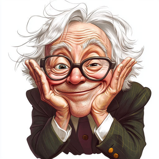 Eclectic William Makepeace Thackeray Caricature Clipart for Home Office Decor