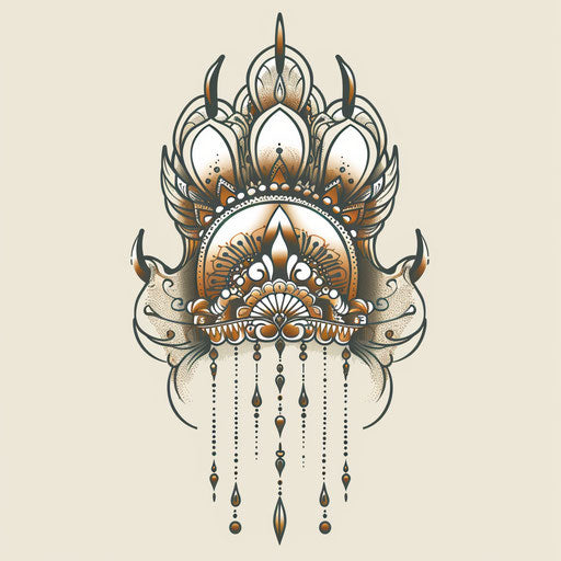 Bear paw with lace details and soft colors