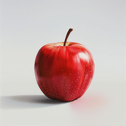 Realistic illustration of a red apple on flat white background