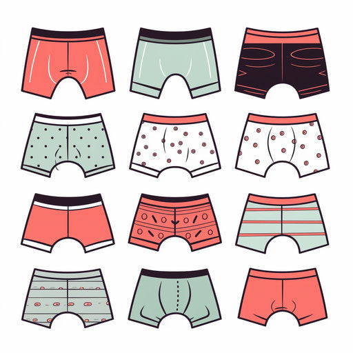 Minimalist underwear artwork on white background