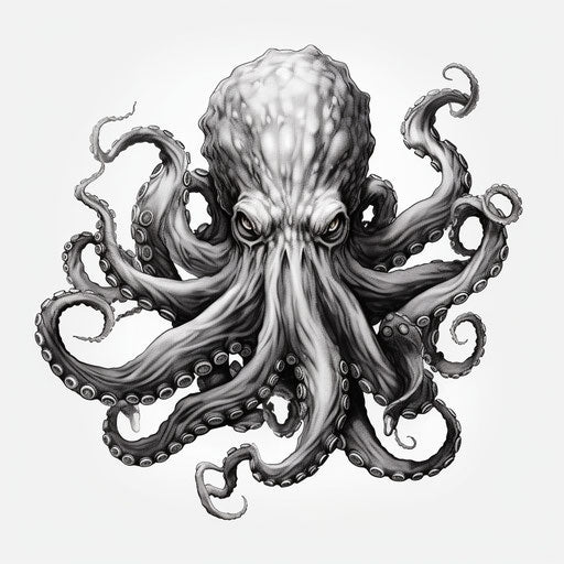 Octopus Body Art Tattoo Stencil Kit