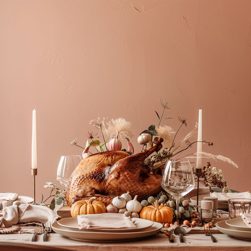 Realistic Thanksgiving clipart on dusky rose background