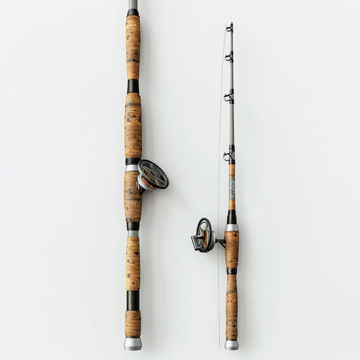 Photo realistic fishing rod clipart on white background