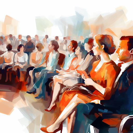 Audience clipart in the style of Impressionistic Art