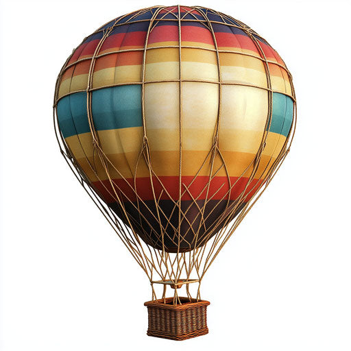 Photo-realistic illustration of a hot air balloon basket