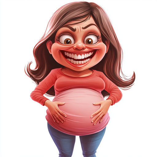 Dynamic Pregnant Caricature Clipart for Visual Storytelling
