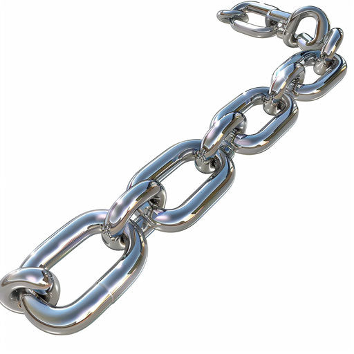 Realistic chain illustration on flat white background