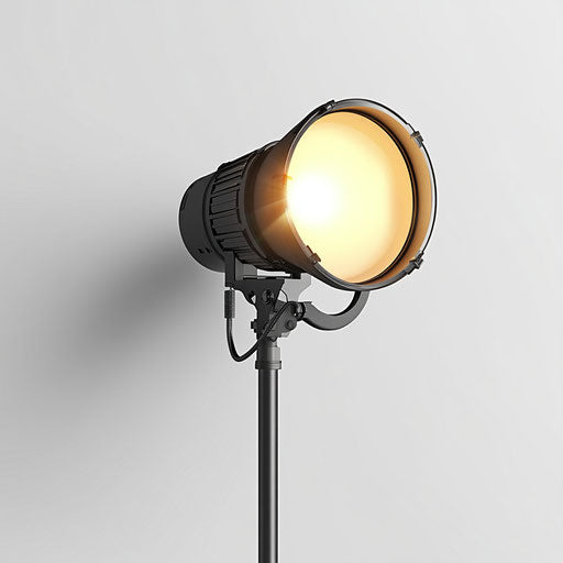 3D spotlight on realistic white background, isolated clipart