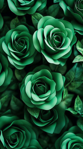 Vibrant green roses close-up for mobile wallpaper