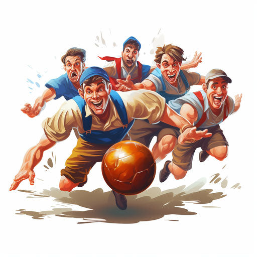 Dodgeball clipart in the style of Oil painting, on a white background
