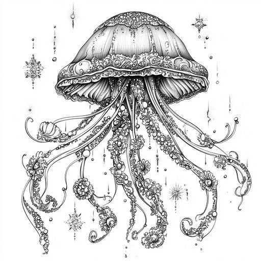 Fantasy jellyfish with magical elements