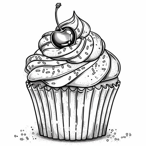 A big cupcake with sprinkles and a cherry on top