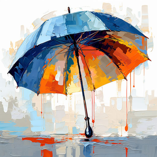 Umbrella in the style of Oil painting
