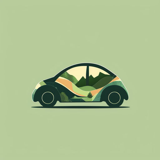 Nature-inspired car logo on light green background
