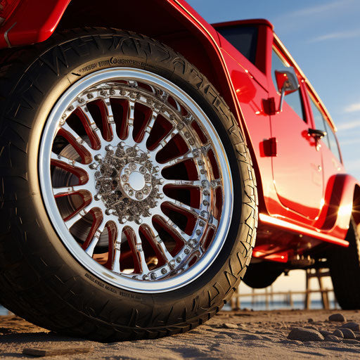 Classic Jeep Wrangler with classic wire-spoke wheels