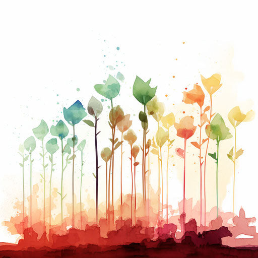 Growth clipart in the style of Impressionistic Art