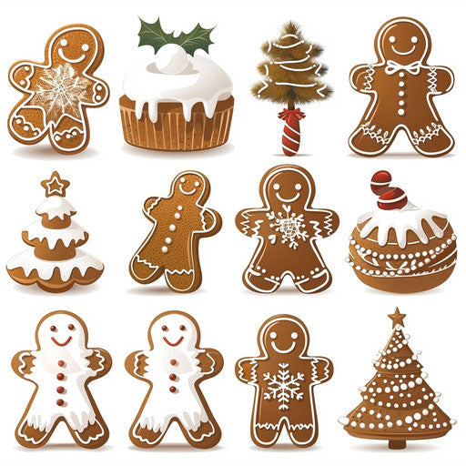 Realistic gingerbread illustration on white background