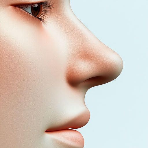 3D nose in realistic style with flat white background, isolated clipart